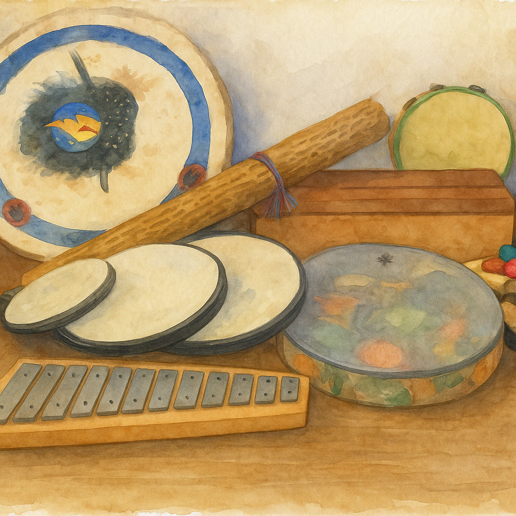 Watercolor rhythm instruments